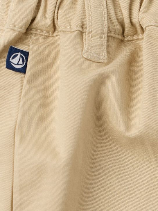 Petit Bateau: Cotton shorts - Beige - kids-boys_1 | Luisa Via Roma