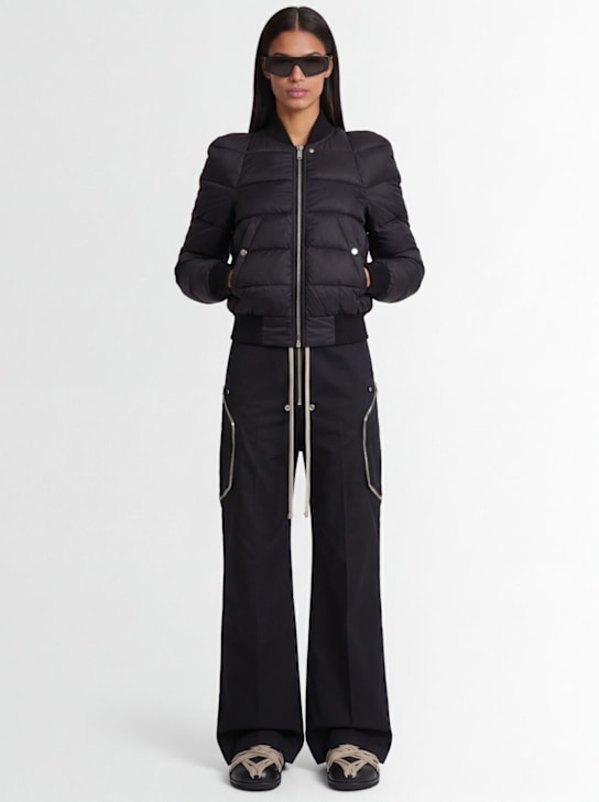 Rick Owens: Veste légère de vol en nylon duvet - Noir - women_1 | Luisa Via Roma