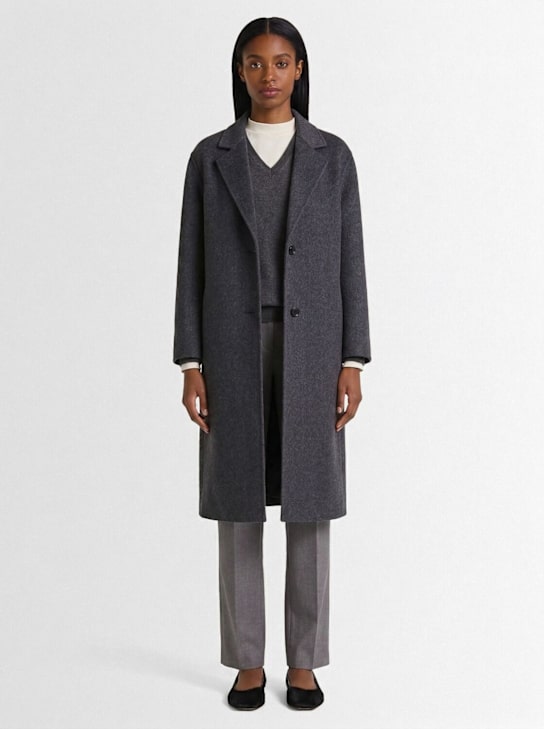 The Row: Abrigo midi de cashmere - Grey Cobalt - women_1 | Luisa Via Roma