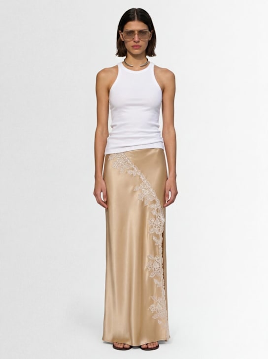 By Malene Birger: Erika丝缎&蕾丝长裙 - 浅黄色 - women_1 | Luisa Via Roma