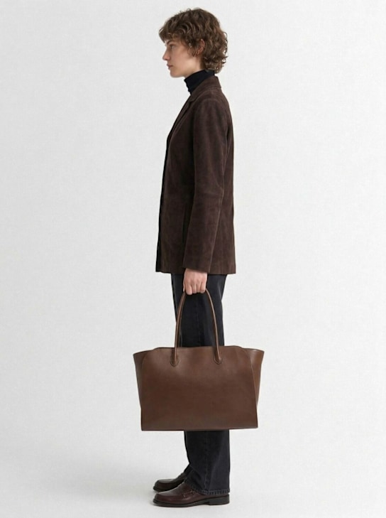 The Row: Marlo 17皮革托特包 - 深棕色 - women_1 | Luisa Via Roma