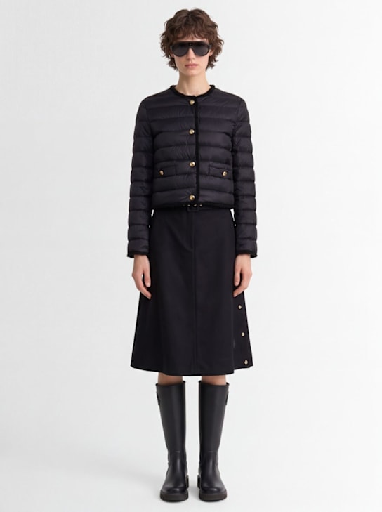 Moncler: Fleurs圈圈绒尼龙羽绒夹克 - 黑色 - women_1 | Luisa Via Roma