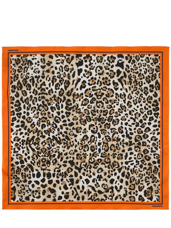 Dsquared2: Wild2豹纹印花棉质围巾 - 兽纹 - women_0 | Luisa Via Roma