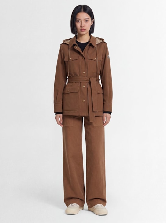 Moncler: Centaurea cotton field jacket - Camel Beige - women_1 | Luisa Via Roma
