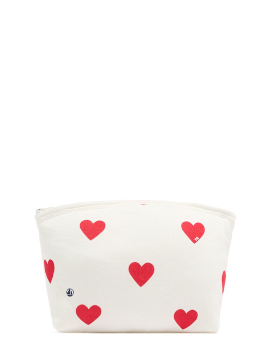 Petit Bateau: Cotton zip pouch - Beige/Rot - kids-boys_0 | Luisa Via Roma
