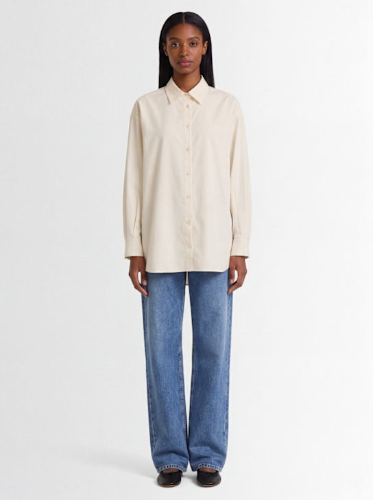 The Row: Luka cotton casual shirt - White - women_1 | Luisa Via Roma