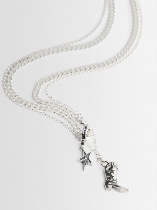 TwoJeys: Boot double chain silver necklace - Plata - men_1 | Luisa Via Roma
