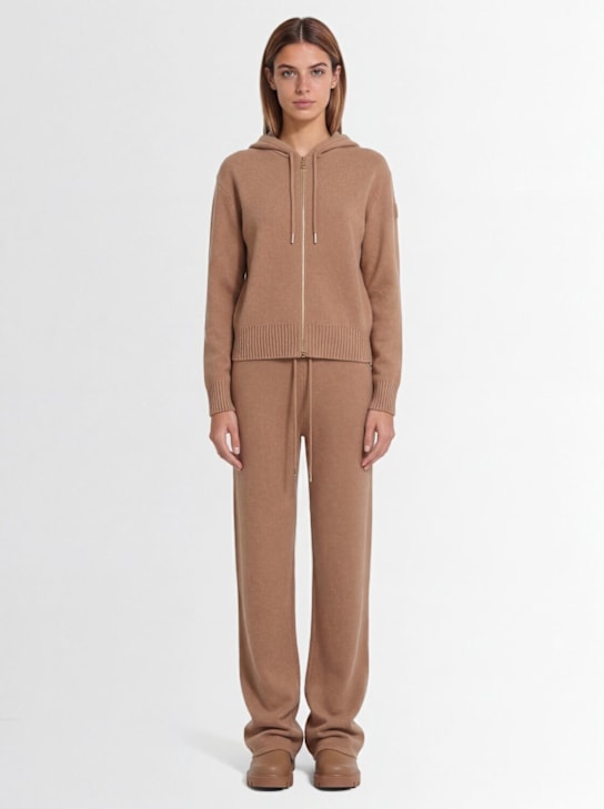 Moncler: 羊毛&羊绒休闲裤 - Camel Beige - women_1 | Luisa Via Roma