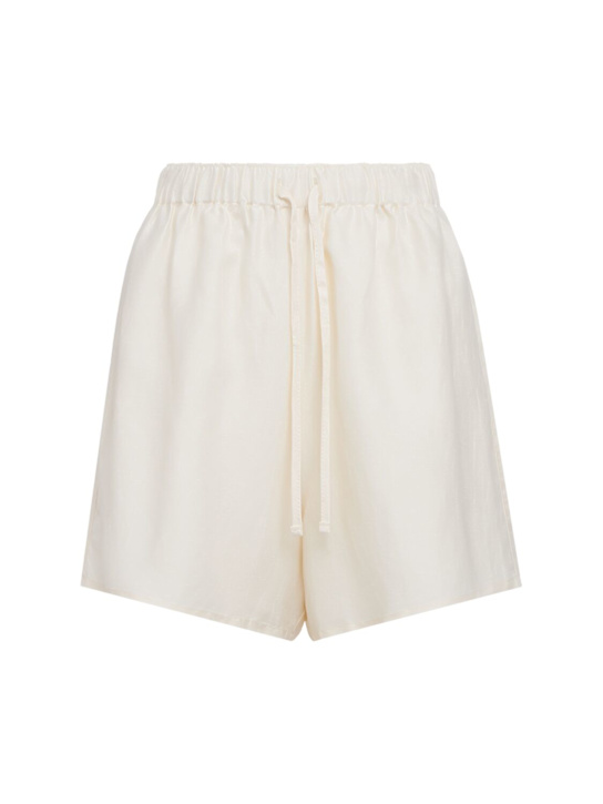 Laneus: Cancun粘胶纤维&亚麻短裤 - Panna/Cream - women_0 | Luisa Via Roma