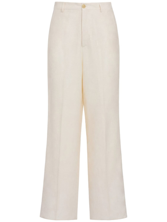 Laneus: 粘纤&亚麻长裤 - 奶油色 - men_0 | Luisa Via Roma