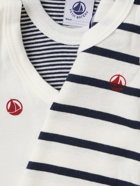 Petit Bateau: Set of 3 printed cotton bodysuits - Schwarz/Weiß - kids-girls_1 | Luisa Via Roma