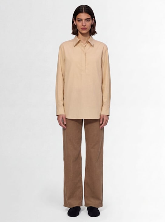 The Row: Margan cotton casual shirt - Beige - women_1 | Luisa Via Roma
