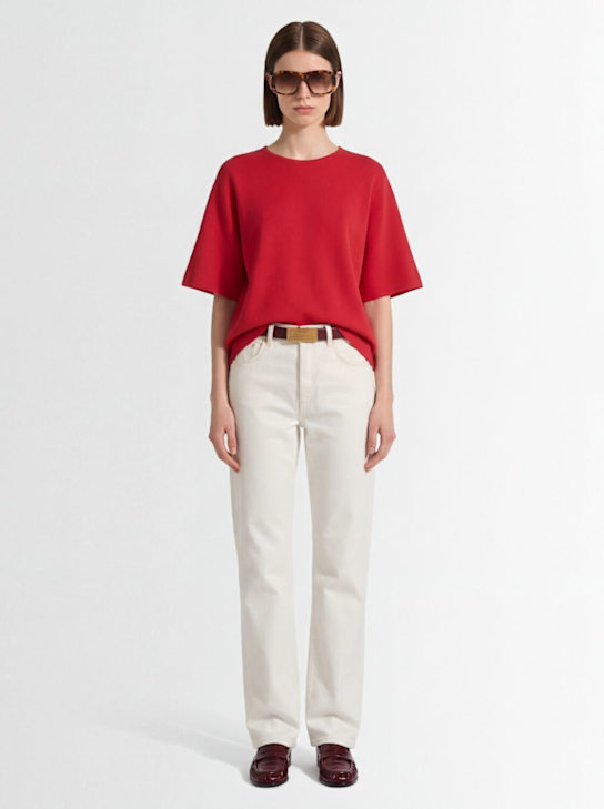 Fabiana Filippi: 5-pocket straight fit denim jeans - Bianco - women_1 | Luisa Via Roma