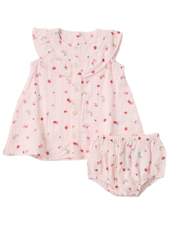 Petit Bateau: Cotton jersey top & shorts - 粉色 - kids-girls_1 | Luisa Via Roma