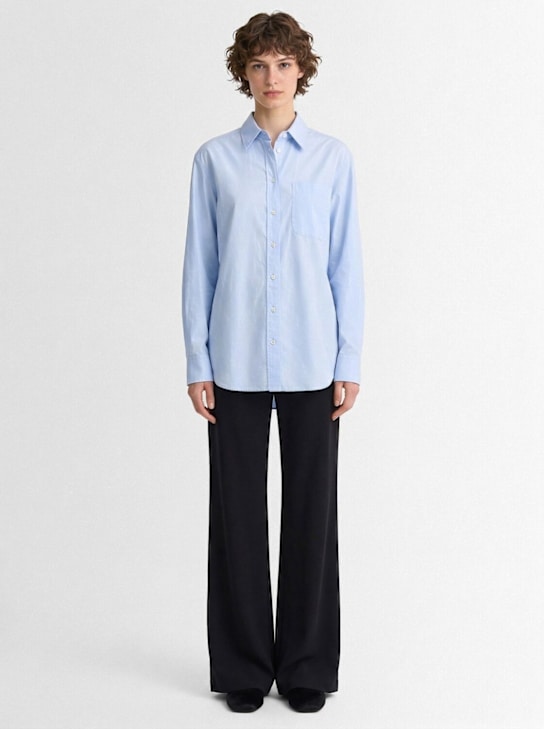 The Row: Gavina cotton shirt - Light Blue - women_1 | Luisa Via Roma