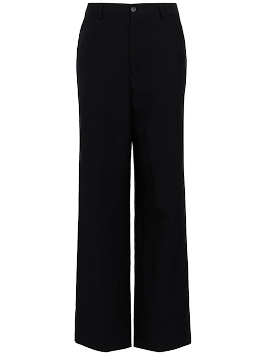 Laneus: 粘纤&亚麻长裤 - 黑色 - men_0 | Luisa Via Roma