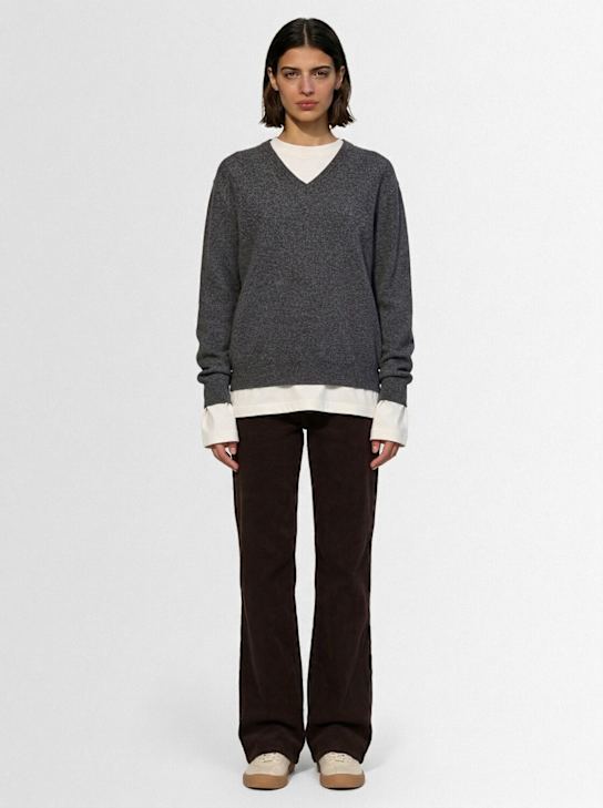 The Row: Eglitta wide leg courduroi cotton pants - Brown - women_1 | Luisa Via Roma