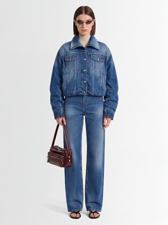 Acne Studios: Jeans de algodón reciclado de pierna ancha - Azul - women_1 | Luisa Via Roma