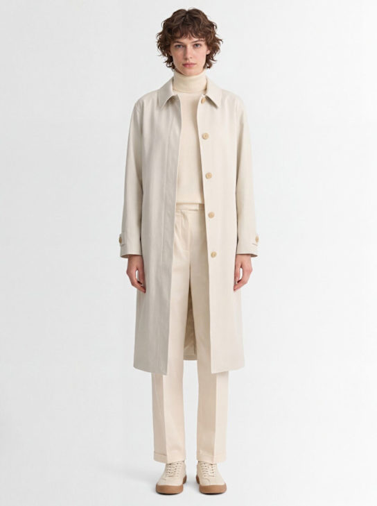 The Row: Pluma cotton trench coat - Snow - women_1 | Luisa Via Roma