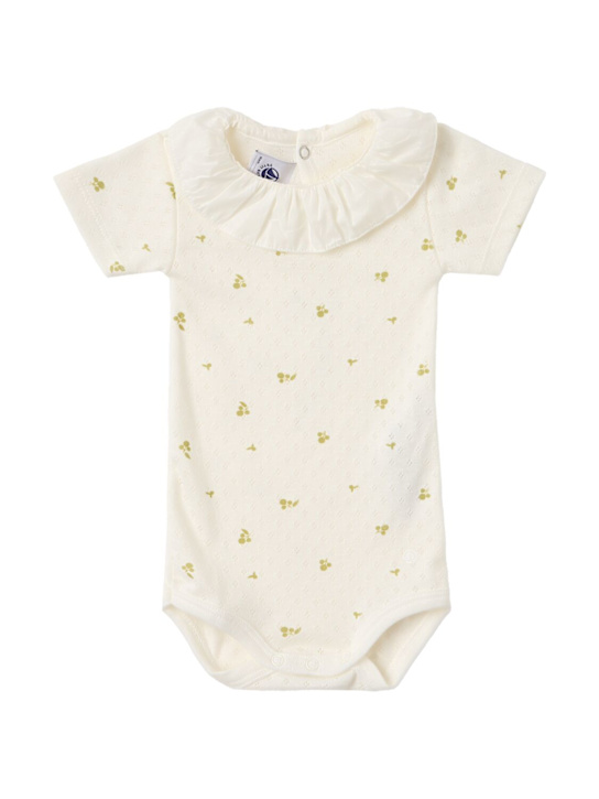 Petit Bateau: Cotton bodysuit - Beige - kids-girls_0 | Luisa Via Roma
