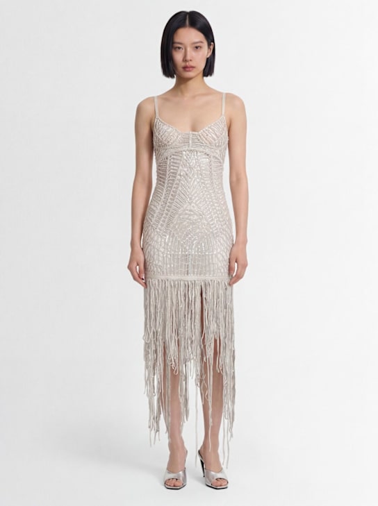 The Attico: Embellished midi dress - Argento - women_1 | Luisa Via Roma