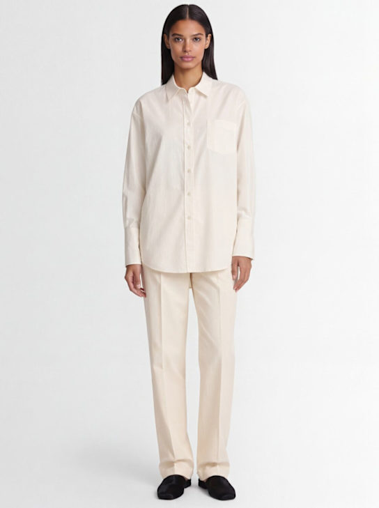 The Row: Ment cotton long shirt - White - women_1 | Luisa Via Roma
