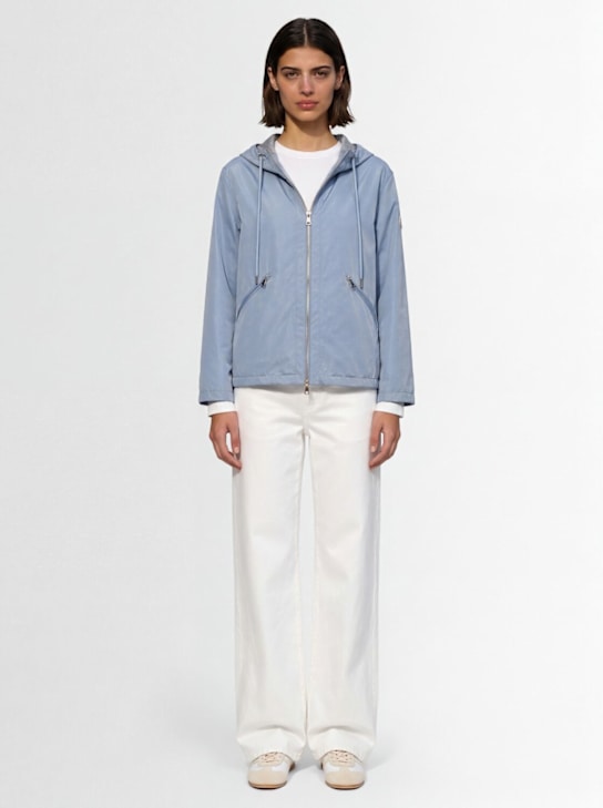 Moncler: Cassiopea科技织物连帽休闲夹克 - 冰蓝色 - women_1 | Luisa Via Roma