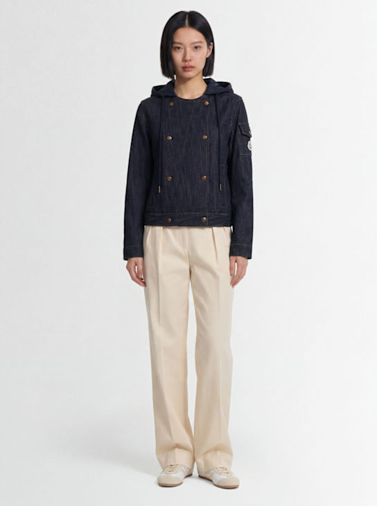 Moncler: Diervilla cotton blend denim jacket - ネイビー - women_1 | Luisa Via Roma