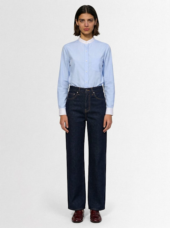 Marie Marot: Alma cotton shirt - 浅蓝色/白色 - women_1 | Luisa Via Roma