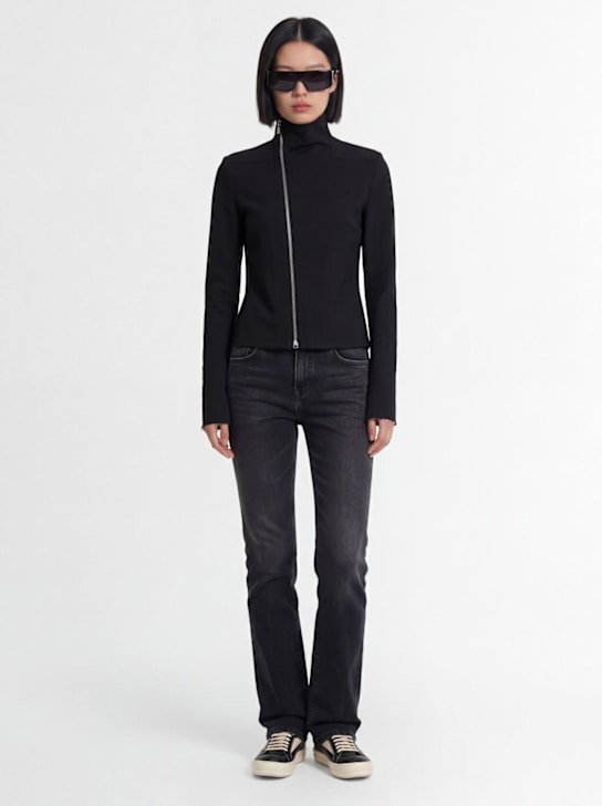 Rick Owens: Gary stretch wool zipped jacket - Black - women_1 | Luisa Via Roma