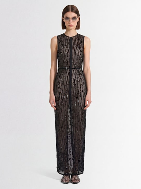 Marcell Pustul: Sleeveless sequined fringe gown - women_1 | Luisa Via Roma