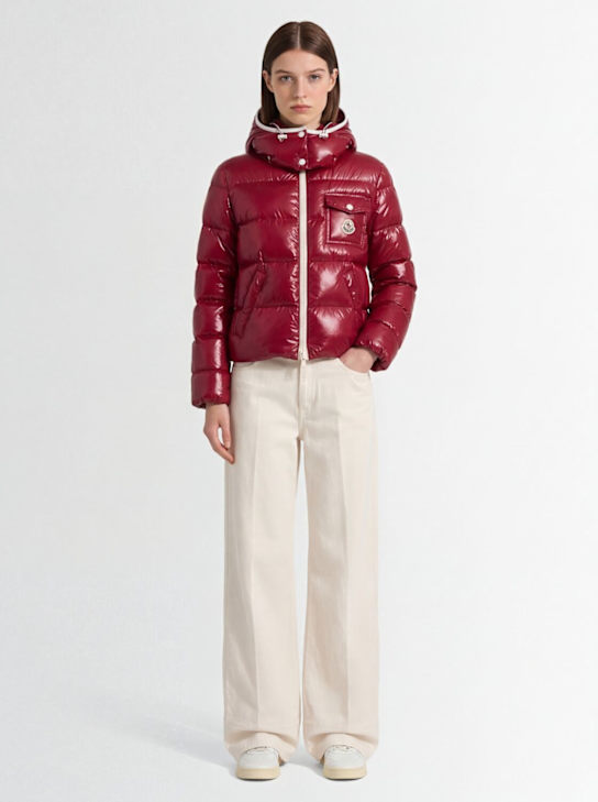 Moncler: Andro nylon hooded down jacket - Cherry Pink - women_1 | Luisa Via Roma