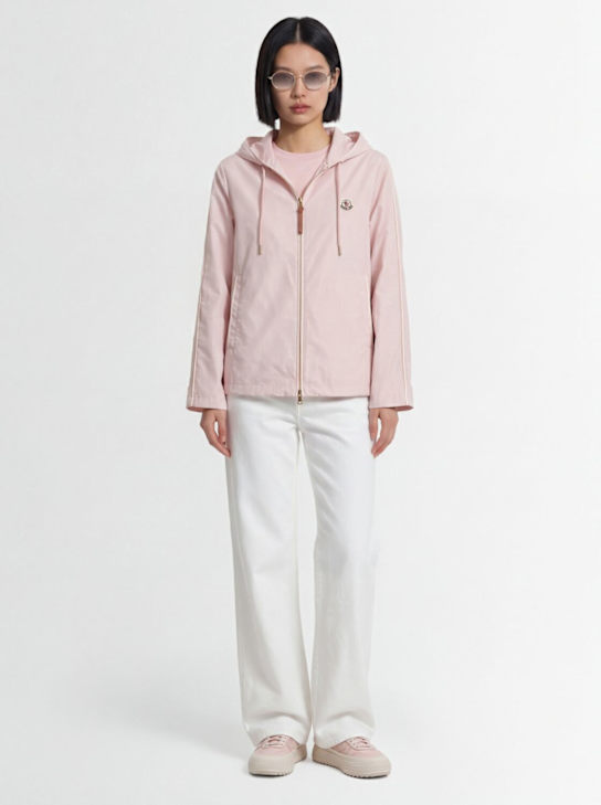 Moncler: Sarracenia科技面料&棉质休闲夹克 - 浅粉色 - women_1 | Luisa Via Roma