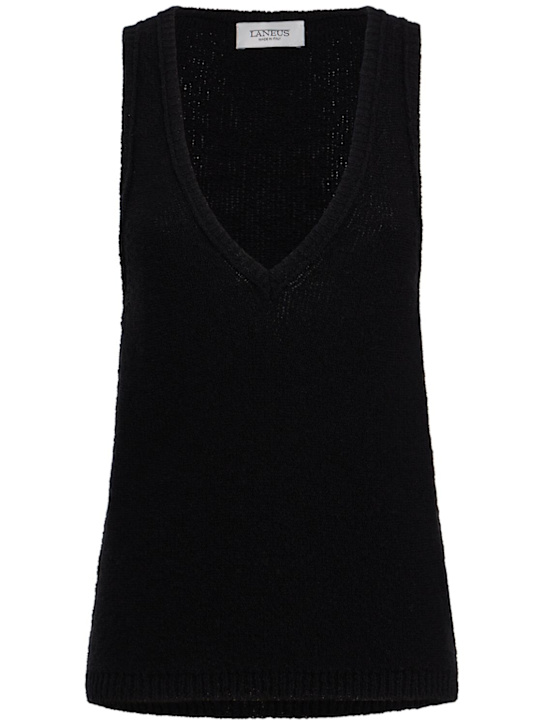 Laneus: 针织V领背心 - Nero/Black - women_0 | Luisa Via Roma
