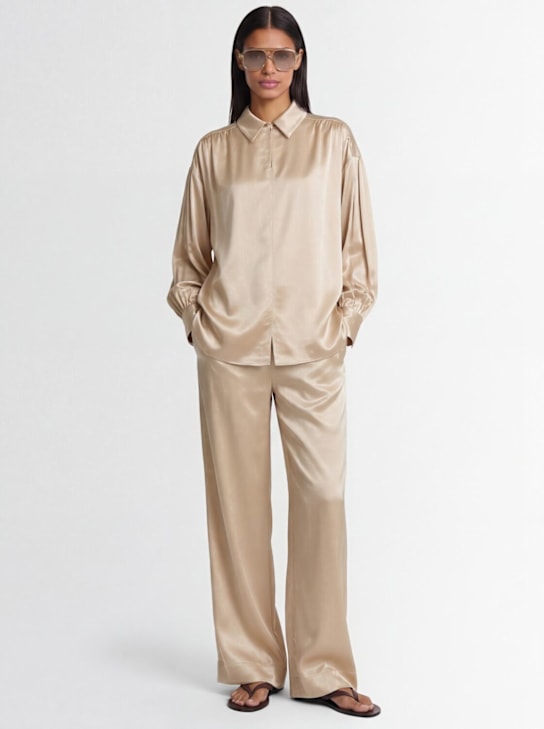 By Malene Birger: Leonora satin shirt - Beige - women_1 | Luisa Via Roma