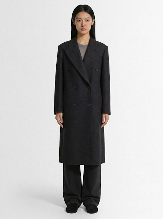The Row: Hariet oversize virgin wool coat - Dark Grey - women_1 | Luisa Via Roma