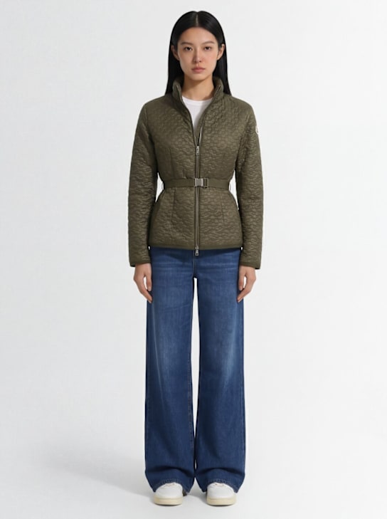 Moncler: Geranium quilted nylon down jacket - Olive Green - women_1 | Luisa Via Roma