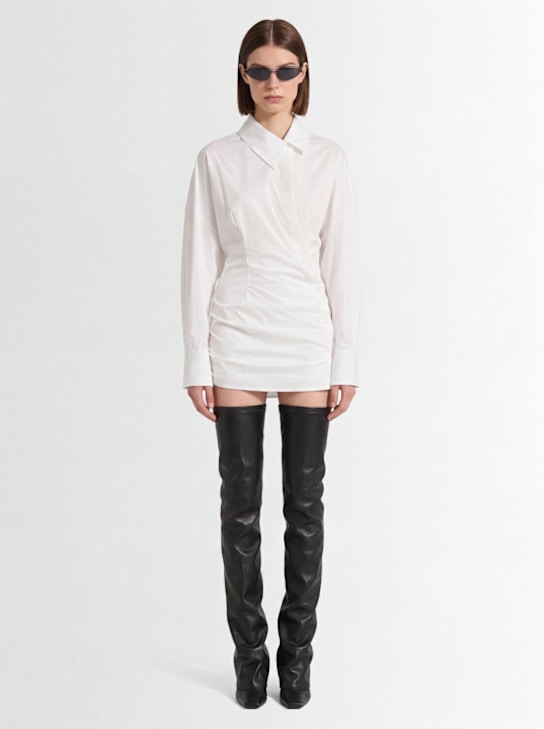 The Attico: Mini shirt dress - Blanc - women_1 | Luisa Via Roma