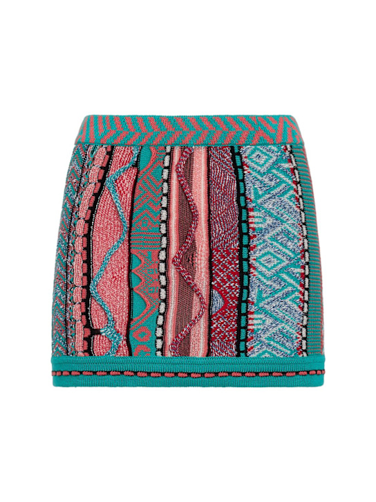 Laneus: Knitted skirt - Verde Smeraldo/ - women_0 | Luisa Via Roma