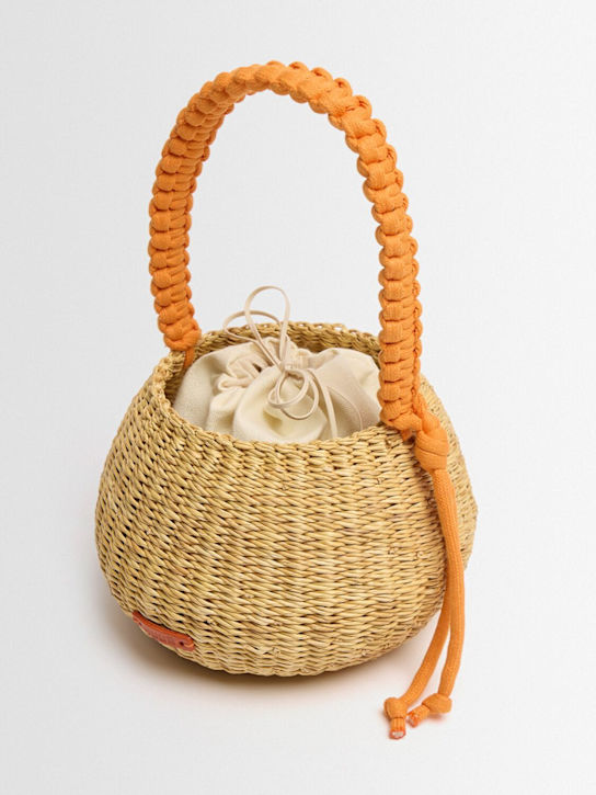 Muuñ: Lily Anne酒椰纤维效果手提包 - Natural/Orange - women_1 | Luisa Via Roma