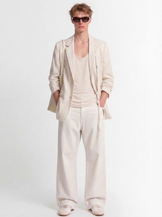 Ann Demeulemeester: Hansteen tailored cotton blend blazer - Ecru - men_1 | Luisa Via Roma