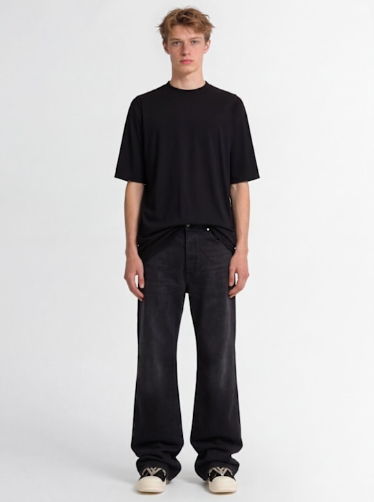 Rick Owens DRKSHDW: Jumbo short sleeve cotton t-shirt - Black - men_1 | Luisa Via Roma