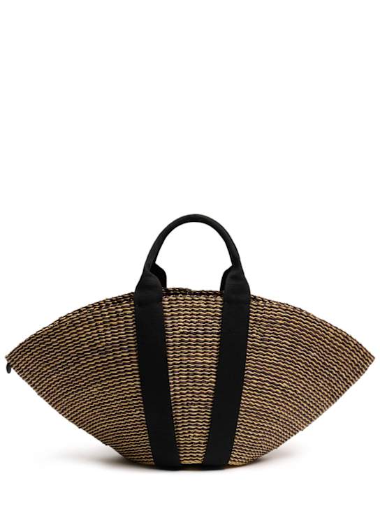 Muuñ: Sophie Hstripe拉菲草效果托特包 - 自然色/黑色 - women_0 | Luisa Via Roma
