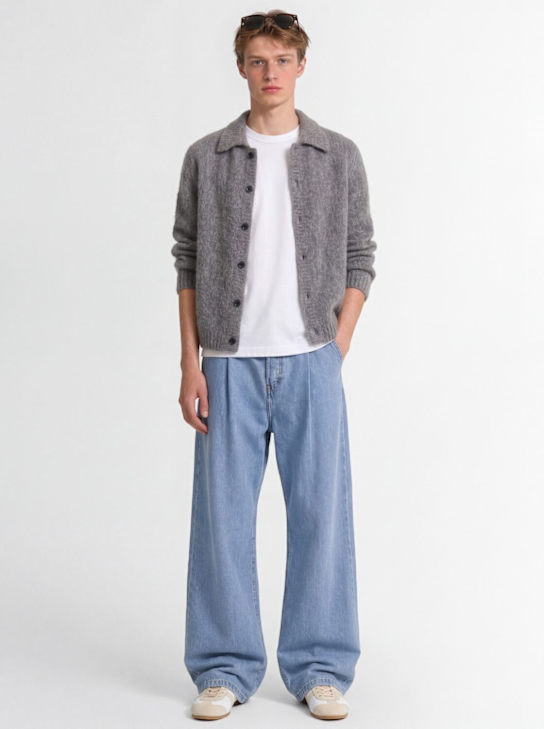 Dries Van Noten: Penning denim jeans - Light Blue - men_1 | Luisa Via Roma