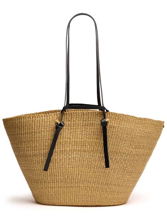 Muuñ: Kitsune酒椰纤维效果托特包 - 自然色/黑色 - women_0 | Luisa Via Roma