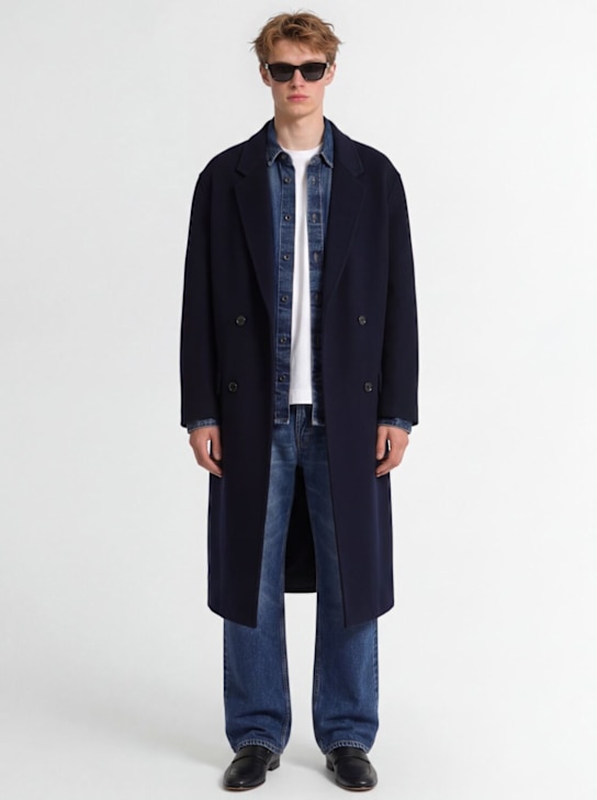 The Core: ウールブレンドダブルブレステッドコート - ブルー - men_1 | Luisa Via Roma