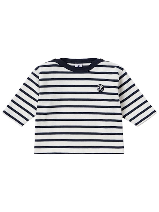 Petit Bateau: Cotton t-shirt - Negro/Blanco - kids-boys_0 | Luisa Via Roma