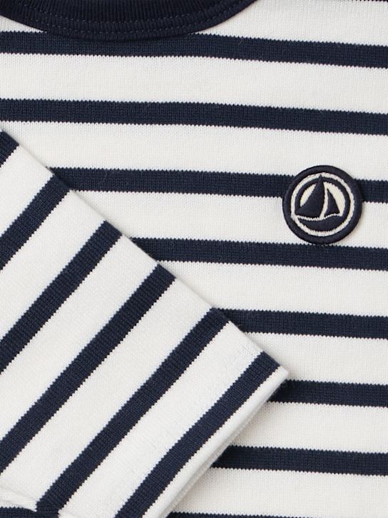 Petit Bateau: Cotton t-shirt - Negro/Blanco - kids-boys_1 | Luisa Via Roma