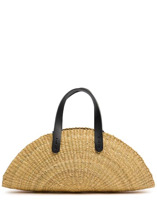 Muuñ: Bimba拉菲草效果手提包 - 自然色/黑色 - women_0 | Luisa Via Roma