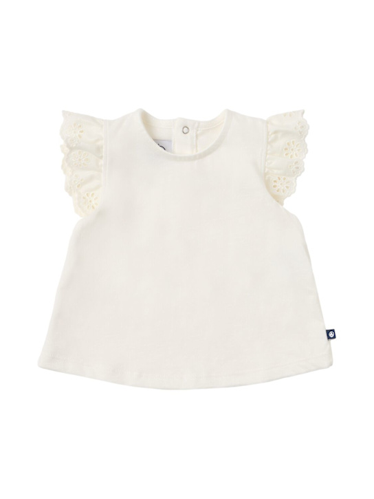 Petit Bateau: Ruffled t-shirt - 米黄色 - kids-girls_0 | Luisa Via Roma